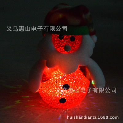 新款七彩閃光圣誕雪人小夜燈 點亮節日氛圍的創意小禮品